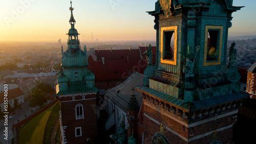 фотографія Krakow Wawel Castle drone view
