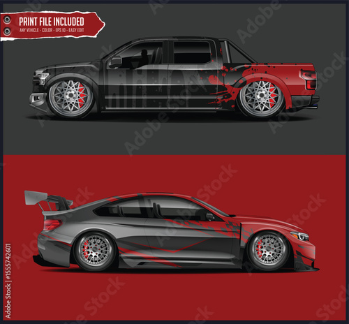 Custom Car Wraps for Pickup Truck and Sport Car