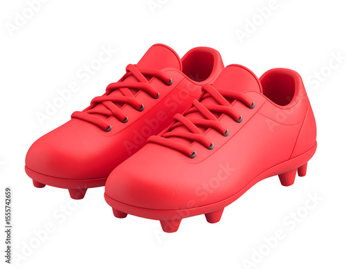 Red Soccer Cleats 3D Illustration