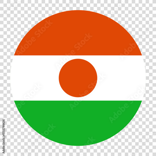 Flag of Niger. Niger circle flag logo icon computer vector illustration design. Transparent checkerboard background. Free Download Flag of Niger. Niger circle flag logo icon computer vector illustration design. Transparent checkerboard background. - GFXLoad