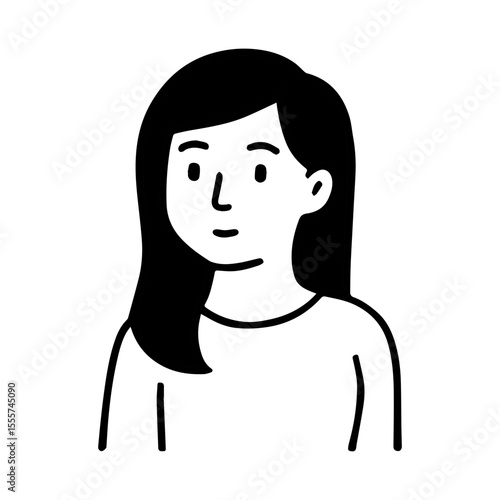 Simple Line Art Woman Portrait Illustration Elegant Minimalist Style Avatar