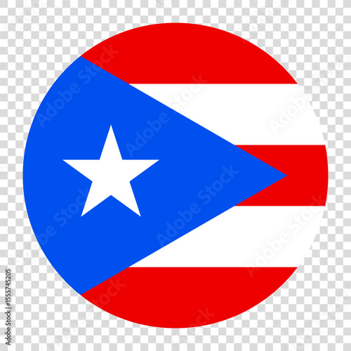 Free Download Flag of Puerto Rico. Puerto Rico circle flag logo icon computer vector illustration design. Transparent checkerboard background. - GFXLoad