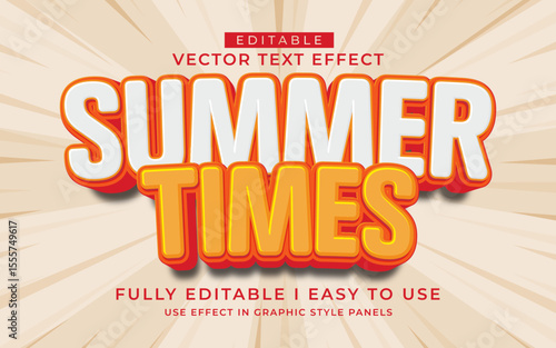 3d editable summer text effect typography style template
