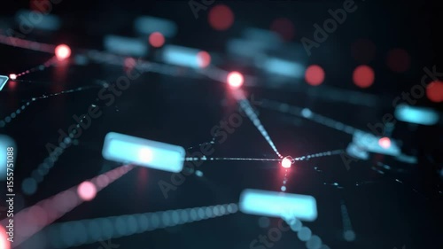 Wallpaper Mural Central node with dotted lines to surrounding tags, focused lighting Torontodigital.ca