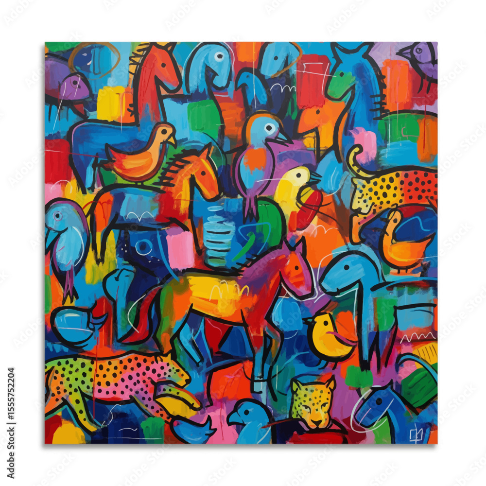 Fototapeta premium abstract animals colorful background