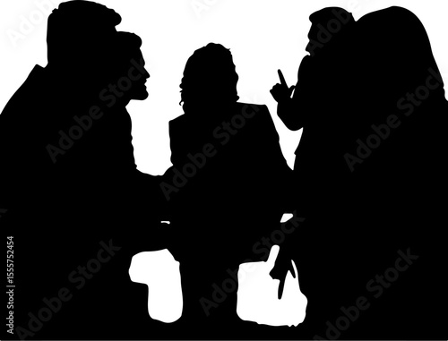 silhouette of a woman with her subordinate