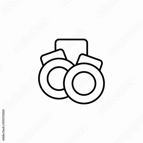 locked handcuffs restraint icon sign vector