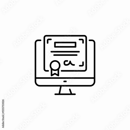 online course certificate icon sign vector