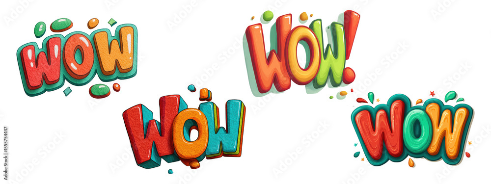 Colorful WOW! Text Set with Splashes, Comic Speech Bubble, isolated on transparent background
Colorful WOW! Text Set with Splashes, Comic Speech Bubble, isolated on transparent background