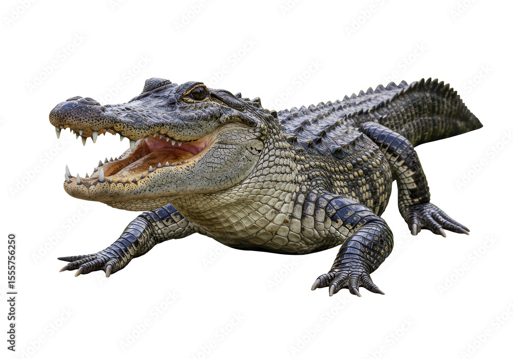 Obraz premium Isolated American Alligator with Open Mouth