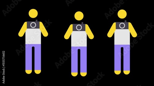 Cartoon animation video gym workout.