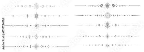 Fantasy celestial divider borders frame lines