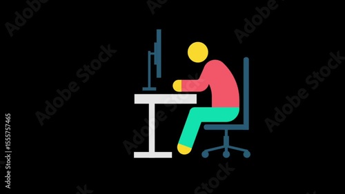 Cartoon animation video gym workout.