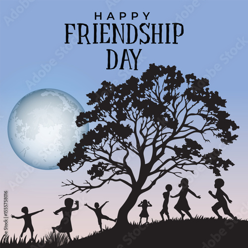 Friendship day poster with wishes design template
