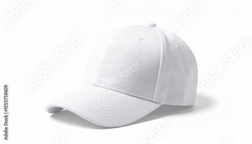 White Baseball Cap Mockup with Soft Shadow