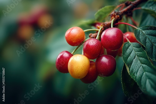 Wallpaper Mural Black fresh cherries banner Torontodigital.ca