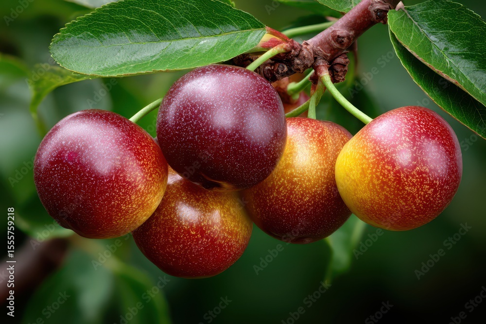 Obraz premium Black fresh cherries banner