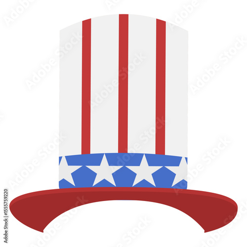 Uncle Sam Top Hat Patriotic Vector Illustration 
