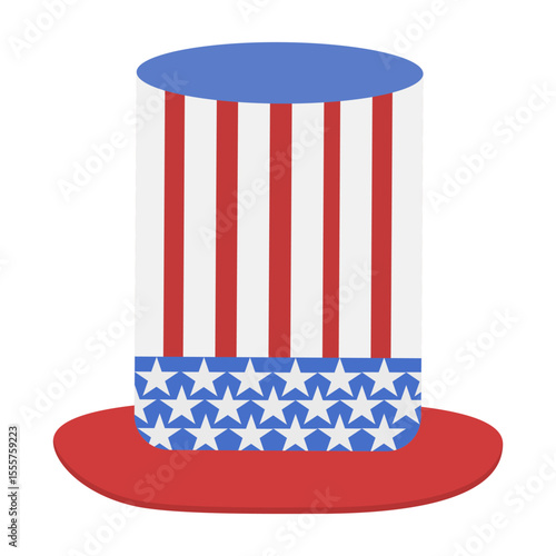 Uncle Sam Top Hat Patriotic Vector Illustration 
