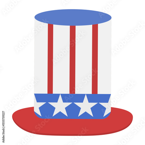 Uncle Sam Top Hat Patriotic Vector Illustration 
