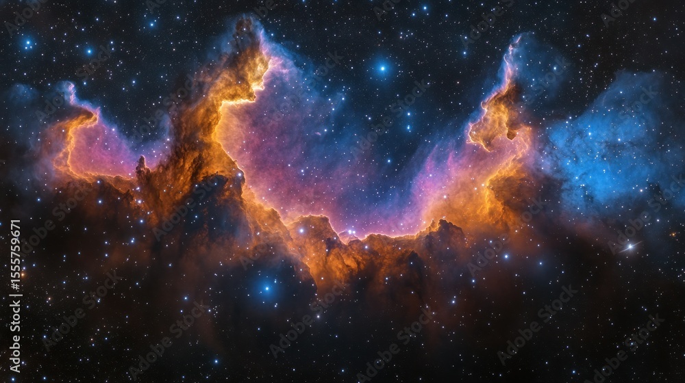 Fototapeta premium Colorful nebulae in deep space