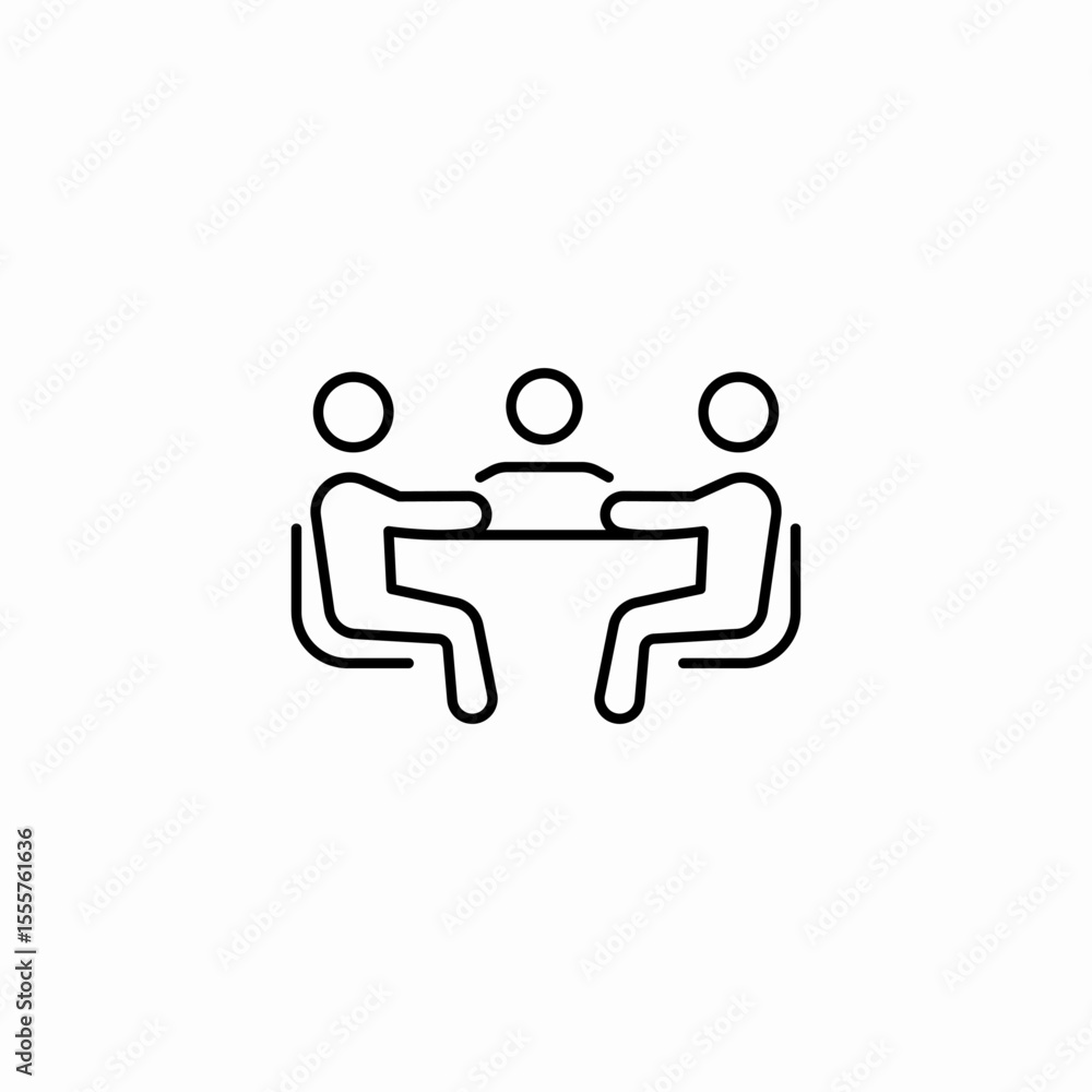 Fototapeta premium three people meeting icon sign vector