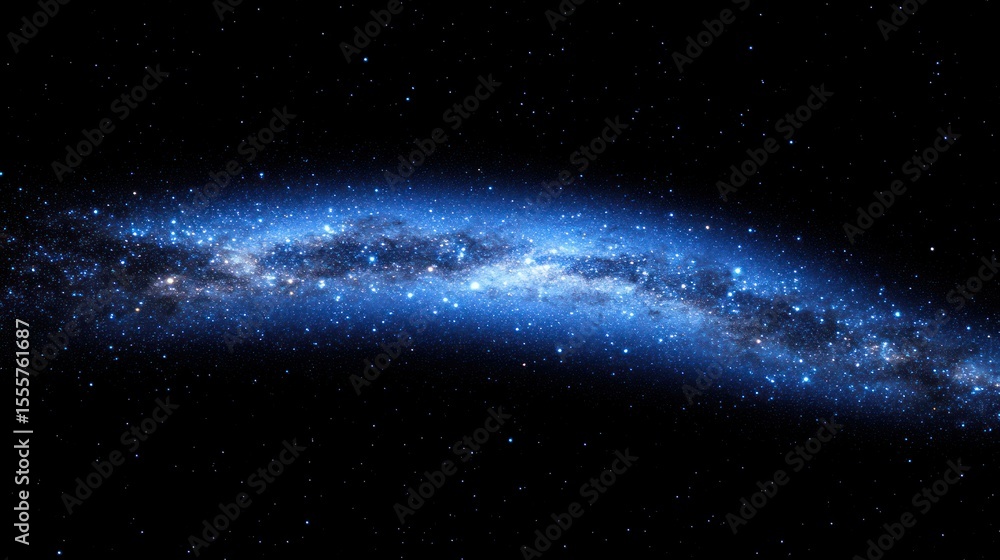 Fototapeta premium Cosmic arc of swirling blue galaxy