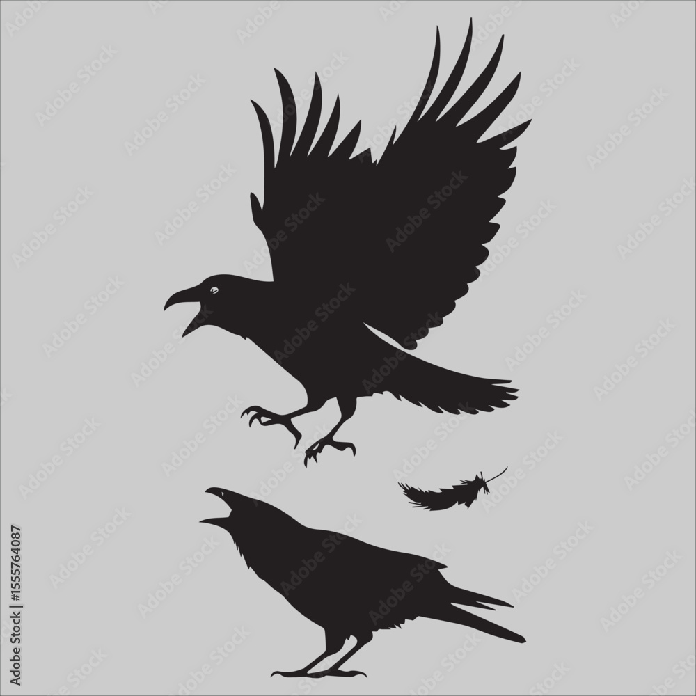 Obraz premium WebFlying Crow Attacks 