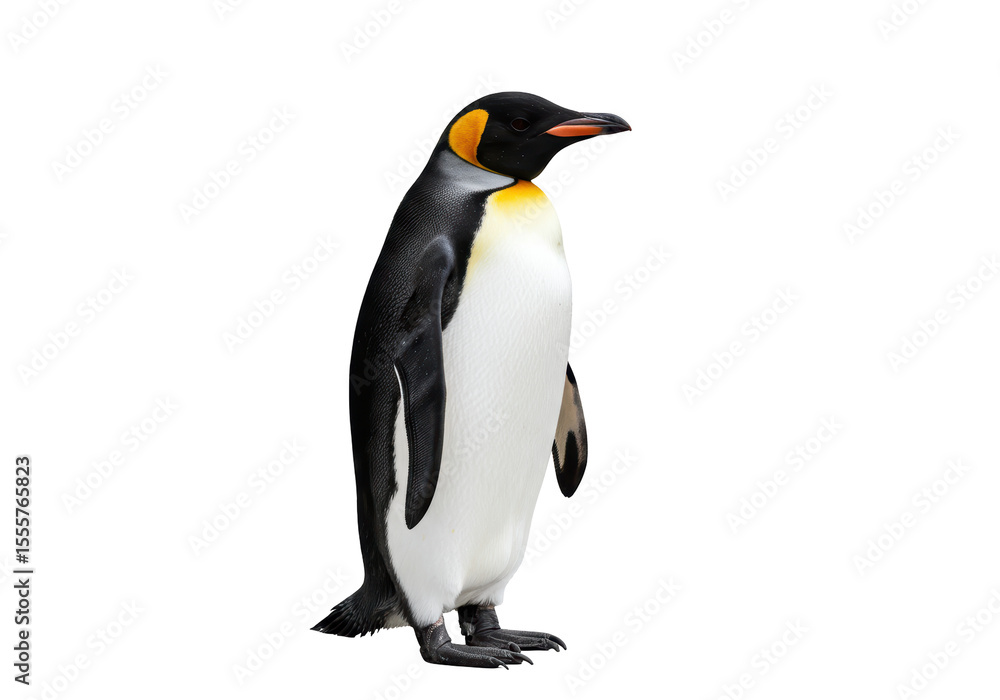 Fototapeta premium Isolated Elegant Emperor Penguin Standing Tall