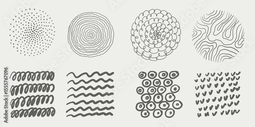 Round scribbles and hand drawn circles. Modern abstract black doodle set. Vector sketch of trendy shapes. Contemporary circular line elements. Pen style graphic design isolated on white background.