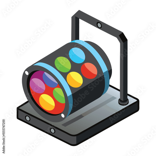 A vibrant 3D vector illustration of an isolated makeup palette with a subtle play icon, symbolizing digital beauty on mobile media