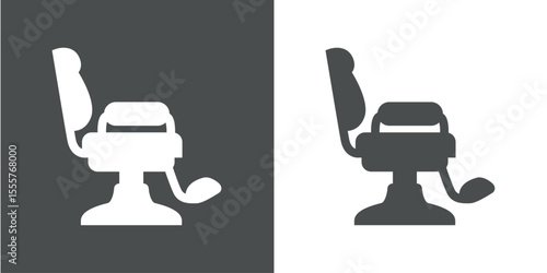 Logo barbería. Silueta de silla de barbero 