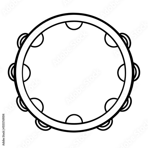  tambourine on white background