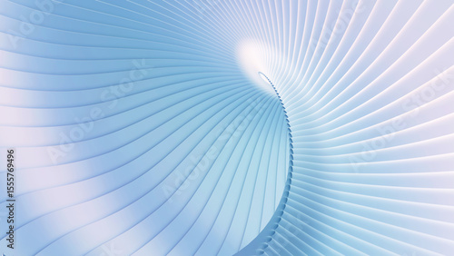 Abstract iridescent striped background, wavy purple blue stripes pattern, interesting spiral architectural minimal wallpaper.