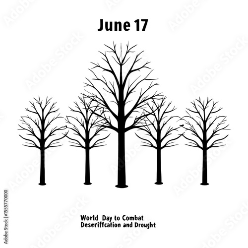 Slika na platnu A drawing showing june seventeenth and world day to combat desertification and d