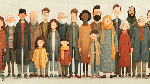 Diverse Multicultural Community Illustration