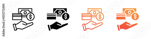 Payment Method Multiple Style Icon Set Vector 