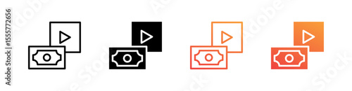 Payment Multiple Style Icon Set Vector 