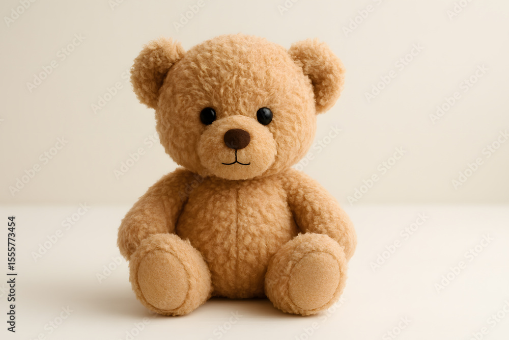 Adorable Plush Teddy Bear Sitting on White Background Childrens Toy Soft Toy Adorable Plush Teddy Bear Sitting on White Background Childrens Toy Soft Toy