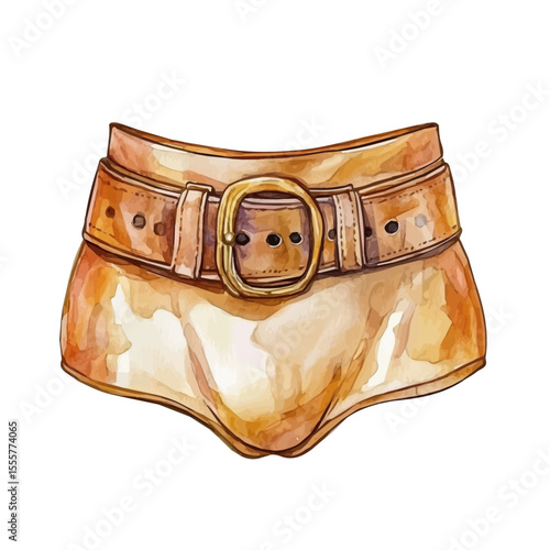 Belly Belt, watercolor illustration vector, isolated on a white background.