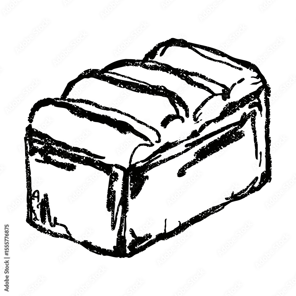 Obraz premium Hand-drawn bread loaf doodle illustration