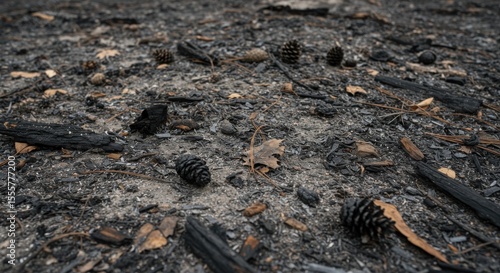 Wallpaper Mural Aftermath of a Forest Fire Burnt Ground Detail Torontodigital.ca