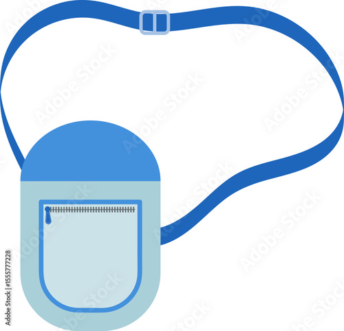 Blue Crossbody Travel Bag Illustration for Summer Adventures