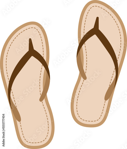 Simple Brown Flip-Flops Illustration for Summer Vibes