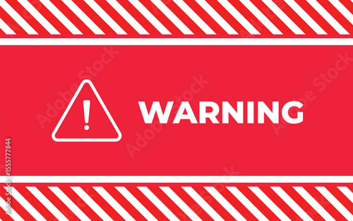 Red and white line striped warning background sign. Vector illustration