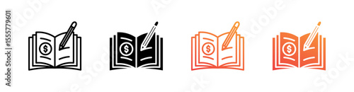 Ledger Multiple Style Icon Set Vector 