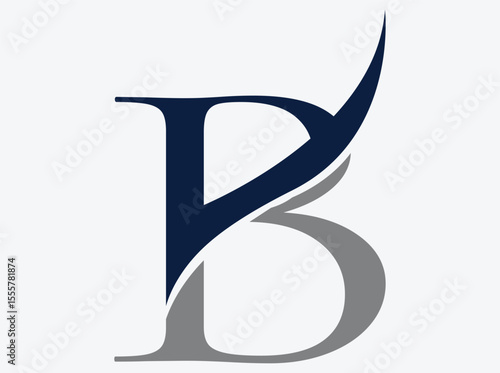 Elegant letter b logo with dynamic curve accent in serif style typography.