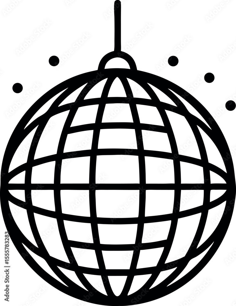 Obraz premium vector illustration of disco ball