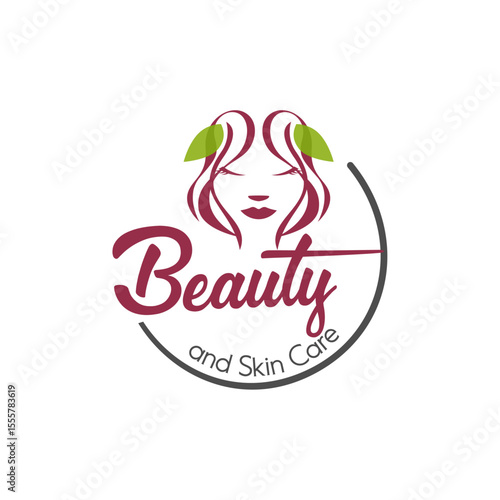 Beauty Woman Face logo design template, Abstract design concept for beauty salon, massage, cosmetic and spa and Skin Care Logo Product vector illustration