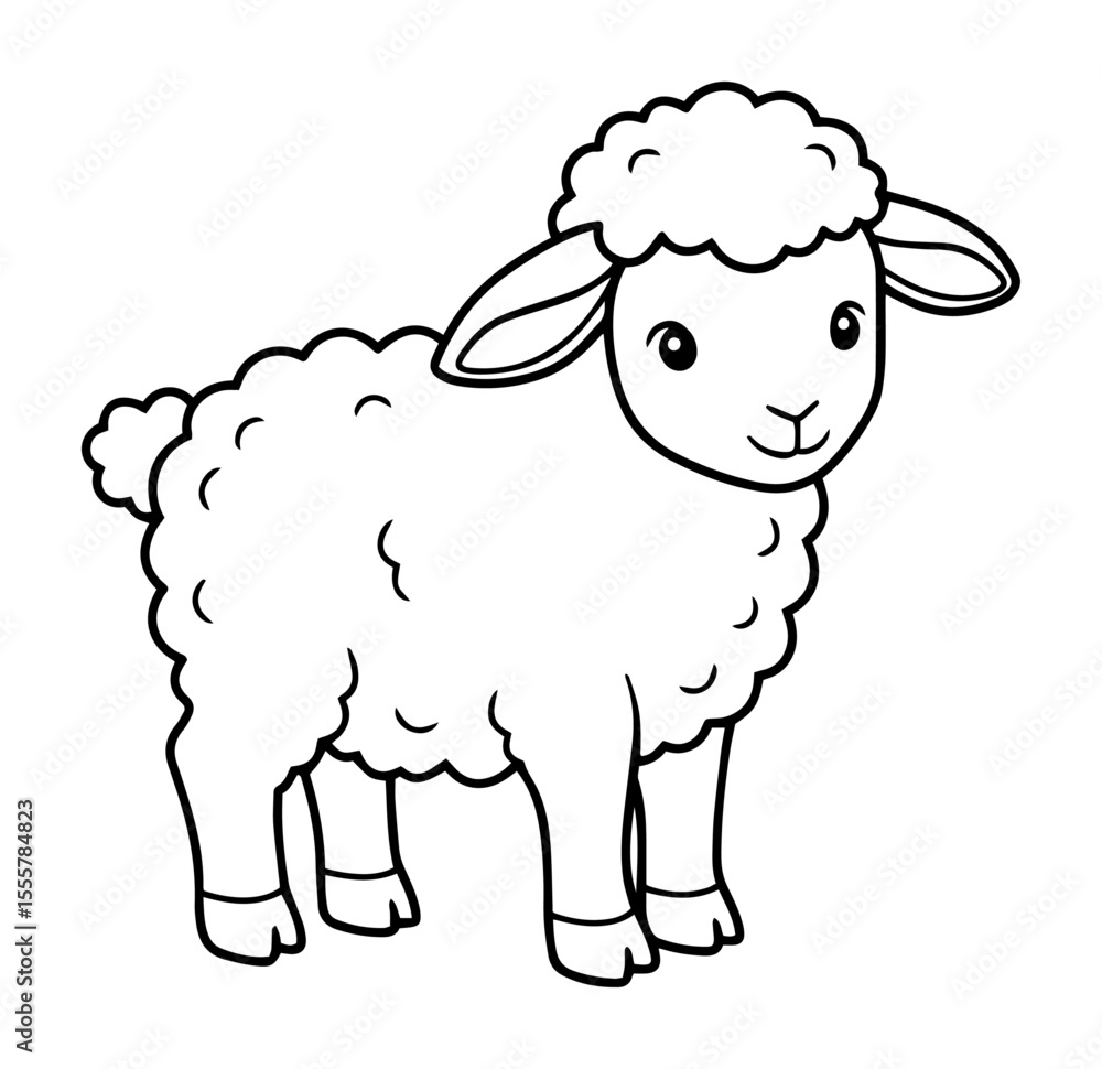 cute lamb outline vector icon for easter or farm theme cute lamb outline vector icon for easter or farm theme